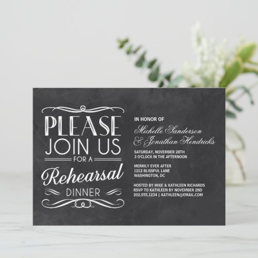  Chalkboard repesal Dinner Kaart (Staand voorkant)