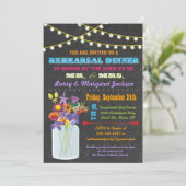 Chalkboard repesal Dinner met moeraspotbloemen Kaart (Staand voorkant)