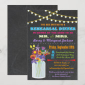 Chalkboard repesal Dinner met moeraspotbloemen Kaart (Voorkant / Achterkant)