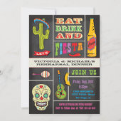 Chalkboard repesal Dinner Mexican Fiesta Kaart (Voorkant)