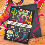 Chalkboard repesal Dinner Mexican Fiesta Kaart<br><div class="desc">Chalkboard repesal Dinner Mexican Fiesta Party nodigt uit tot een modern poster met een cactus,  sombrero,  bier,  maracas,  suikerschedel,  gitaar en peper met een leuke typografie. Met de hand getekende illustratie van McBooboe. Hulp nodig bij het instellen van dit systeem. Stuur me gewoon een e-mail op tkatz@me.com</div>