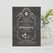 Chalkboard repesal Dinner Party Invitation Kaart (Staand voorkant)