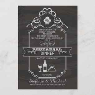 Chalkboard repesal Dinner Party Invitation Kaart