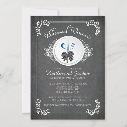 Chalkboard repesal Dinner Party Invitation Kaart (Voorkant)