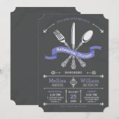 Chalkboard repetitie diner Paarse lint Kaart (Voorkant / Achterkant)