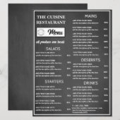 Chalkboard Restaurant Logo Menu (Voorkant / Achterkant)