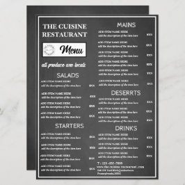 Chalkboard Restaurant Logo Menu