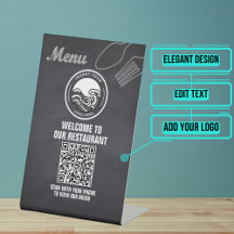 Chalkboard Restaurant Menu QR Code