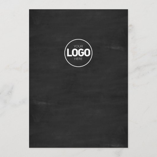 Chalkboard Restaurant Table Menu Cards Flat Black (Achterkant)