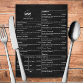 Chalkboard Restaurant Table Menu Cards Flat Black