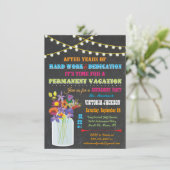 Chalkboard Retirement Party met maanbloemen Kaart (Staand voorkant)