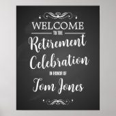 Chalkboard Retirement Welkom Sign Aangepast: Poster (Voorkant)