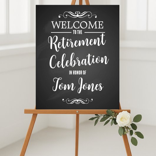 Chalkboard Retirement Welkom Sign Aangepast: Poster