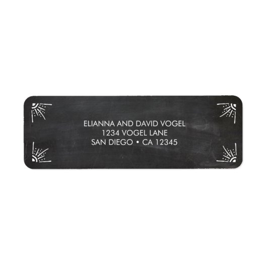 Chalkboard retouradreslabel etiket (Voorkant)