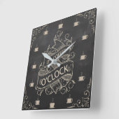 Chalkboard Retro Coffee-klokklok Vierkante Klok (Hoek)