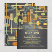 Chalkboard Retro Stock het KeukenVrijgezellenfeest Kaart (Voorkant / Achterkant)