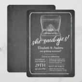 Chalkboard Ring Engagement Party Invitation Kaart (Voorkant / Achterkant)