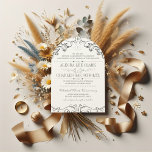 Chalkboard Roaring 20s  Typografie Invite Kaart<br><div class="desc">Chalkboard  Modern Beautiful illustreerde Chalkboardschets van de hand van een Groom's Hand Romantic Placing de Ring van zijn Bride op haar vingerzoete en sassy krijtbordtypografie Filigree Aesthetische bruiloft Invitations. Ideaal voor de Gatsby,  Roaring 20s,  Victoriaans Typografie,  of de paardenbont die met de cotenkern te maken heeft.</div>