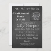 Chalkboard Rock Star Baby shower Invitation Kaart (Voorkant)