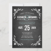Chalkboard  Romance Wedding Uitnodiging (Voorkant)