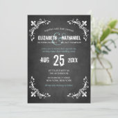 Chalkboard  Romance Wedding Uitnodiging (Staand voorkant)