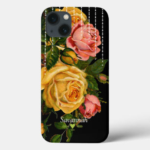 Chalkboard Romantic Heirloom  Floral Rozen Case-Mate iPhone Case