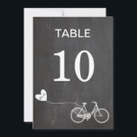 Chalkboard romantisch fietsenlijstnummer initialen kaart<br><div class="desc">Gecoördineerd met de Witte Elegant Uitnodigingsreeks. Meer opties in mijn winkel vinden: http://www.zazzle.com/designbyredline</div>