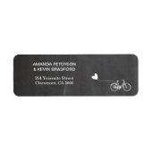 Chalkboard romantische fiets retour adres label (Voorkant)