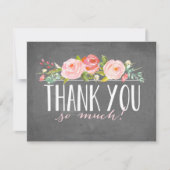 Chalkboard Roos Garden | bedankkaart (Voorkant)