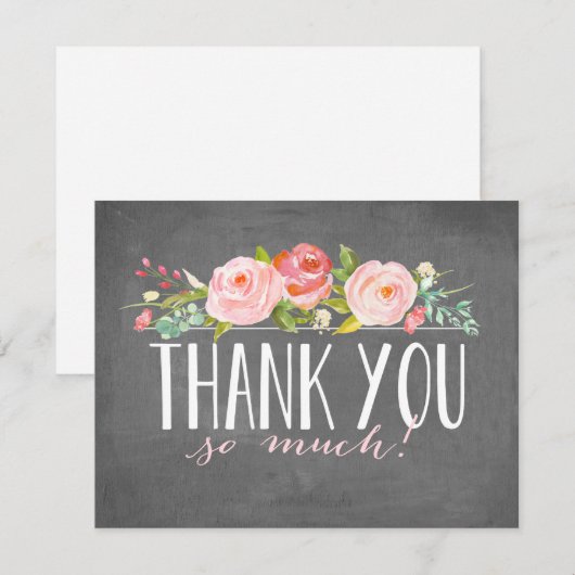 Chalkboard Roos Garden | bedankkaart (Voorkant / Achterkant)