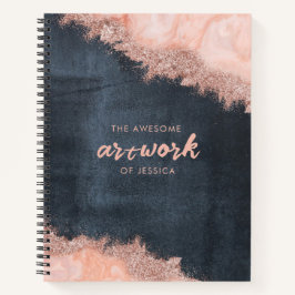 Chalkboard Roos Gold Marble Glitter Artist Notitieboek