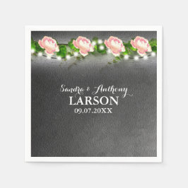 Chalkboard Roos Wedding Napkin Servet