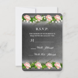 Chalkboard Roos Wedding R.S.V.P. RSVP Kaartje