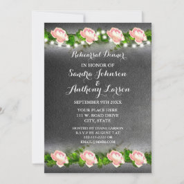 Chalkboard Roos Wedding Rehearsal Kaart