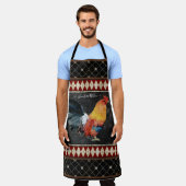 Chalkboard Rooster Waterverf Art Rustic Farmhouse Schort (Gedragen)