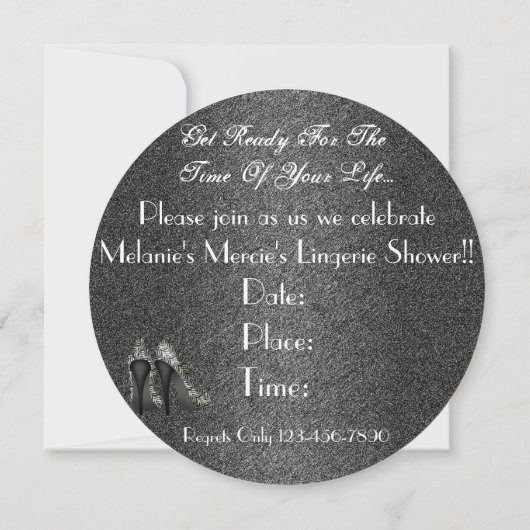 CHALKBOARD ROUND Pajama Party Invitation Kaart (Achterkant)