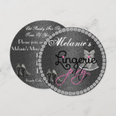 CHALKBOARD ROUND Pajama Party Invitation Kaart (Voorkant / Achterkant)