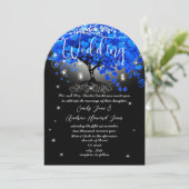 Chalkboard Royal Blue Heart Leaf Tree Kaart (Staand voorkant)
