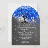 Chalkboard Royal Blue Heart Leaf Tree Mason Jar Kaart (Voorkant)