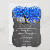 Chalkboard Royal Blue Heart Leaf Tree Mason Jar Kaart (Voorkant)