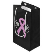 Chalkboard roze Awareness Ribbon Klein Cadeauzakje (Voorkant Gekanteld)