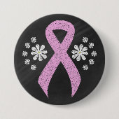 Chalkboard roze Awareness Ribbon Ronde Button 7,6 Cm (Voorkant)