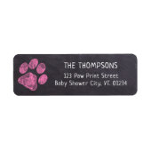 Chalkboard roze Baby shower afdrukken Etiket (Voorkant)