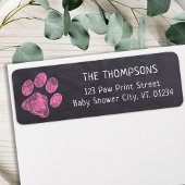 Chalkboard roze Baby shower afdrukken Etiket