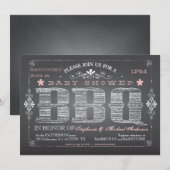  Chalkboard Roze Baby shower BBQ Uitnodiging (Voorkant / Achterkant)