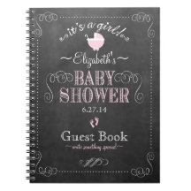  Chalkboard Roze Baby shower Guest Book-