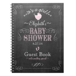 Chalkboard Roze Baby shower Guest Book- Notitieboek