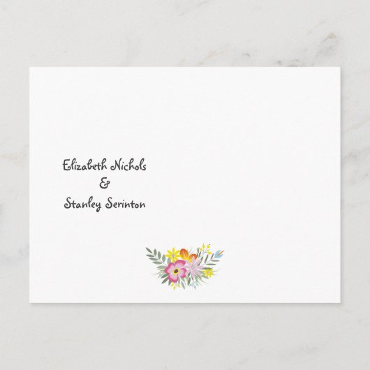 Chalkboard roze bloemen bruiloft Bespaar datum Aankondigingskaart (Achterkant)