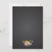 Chalkboard roze bloemen bruiloft verlovingsfeest kaart (Achterkant)