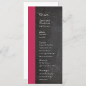 Chalkboard Roze Bruiloft Menu (Voorkant / Achterkant)